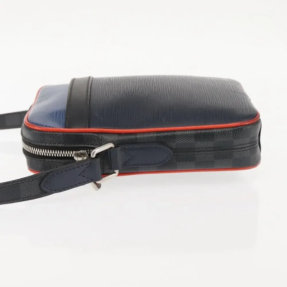 Louis Vuitton Epi Damier Graphite Danube PM Shoulder Bag Navy Blue